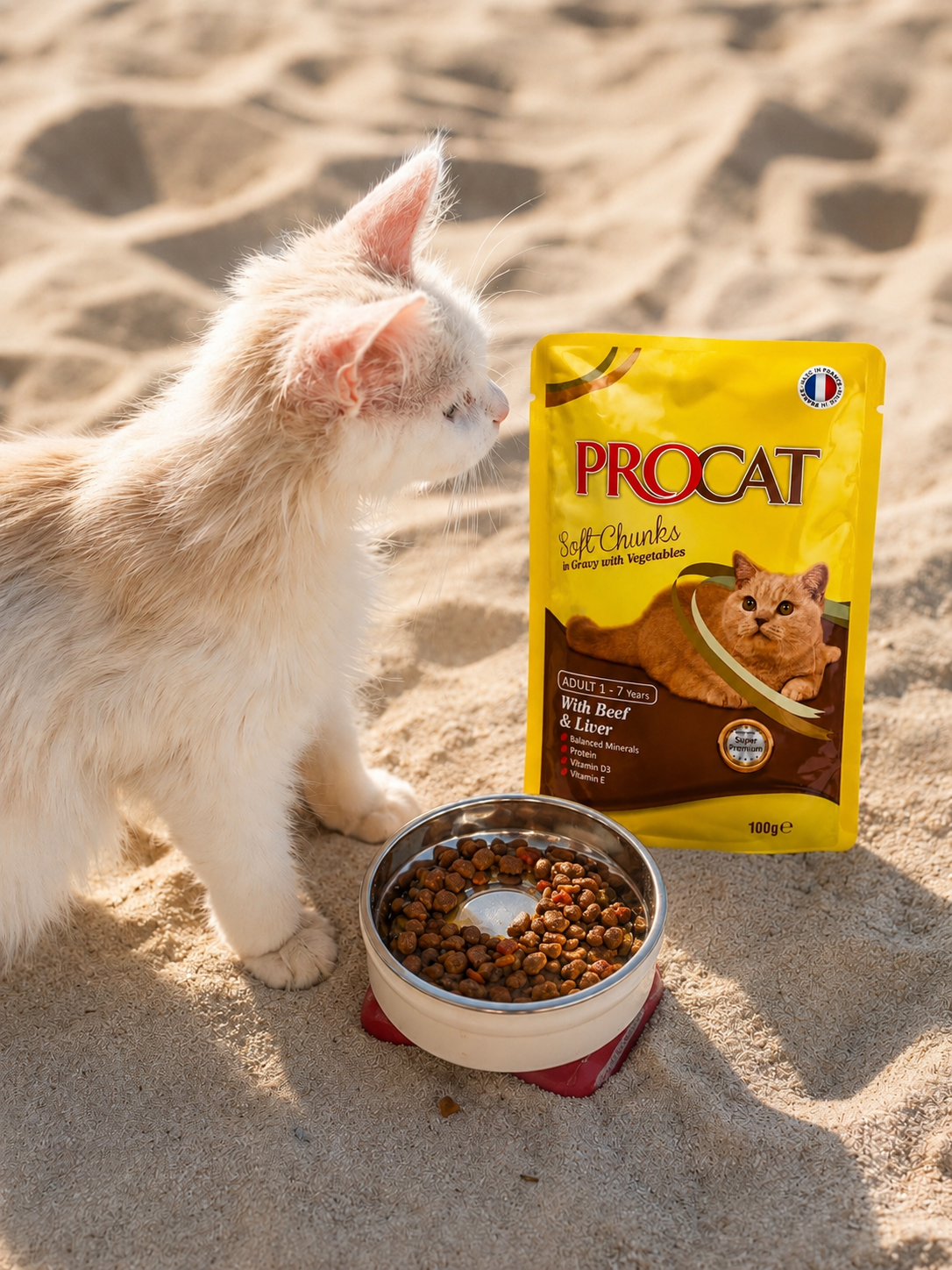 PROCAT Wet Food Sachet – Beef & Liver in Gravy with Vegetables (100g)