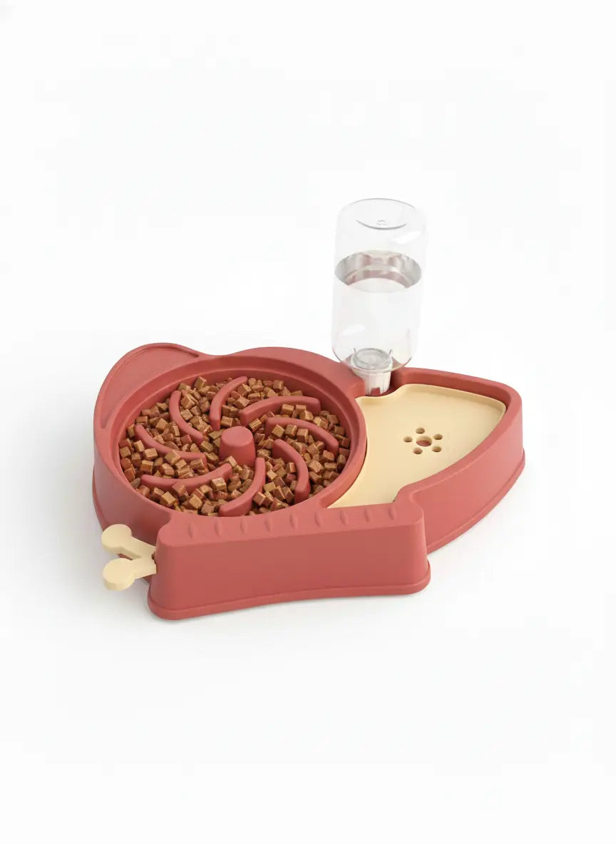 3-in-1 Elevated Pet Feeding Station (Slow Feeder, Food & Water)