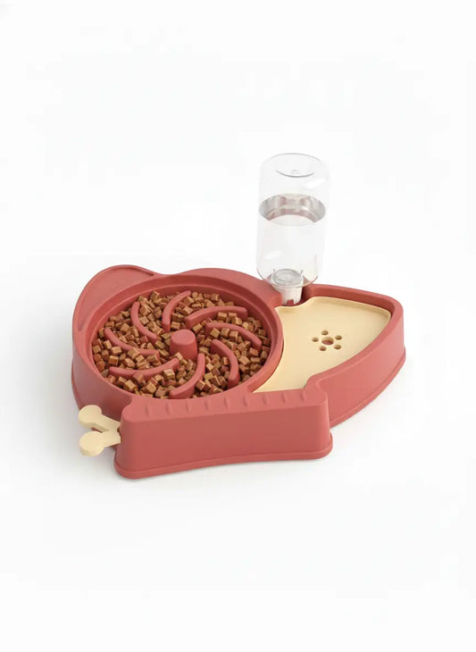 3-in-1 Elevated Pet Feeding Station (Slow Feeder, Food & Water)