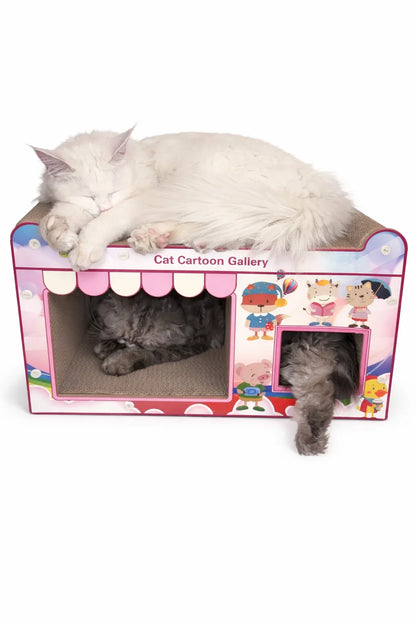 Cat Cartoon Scratcher House 