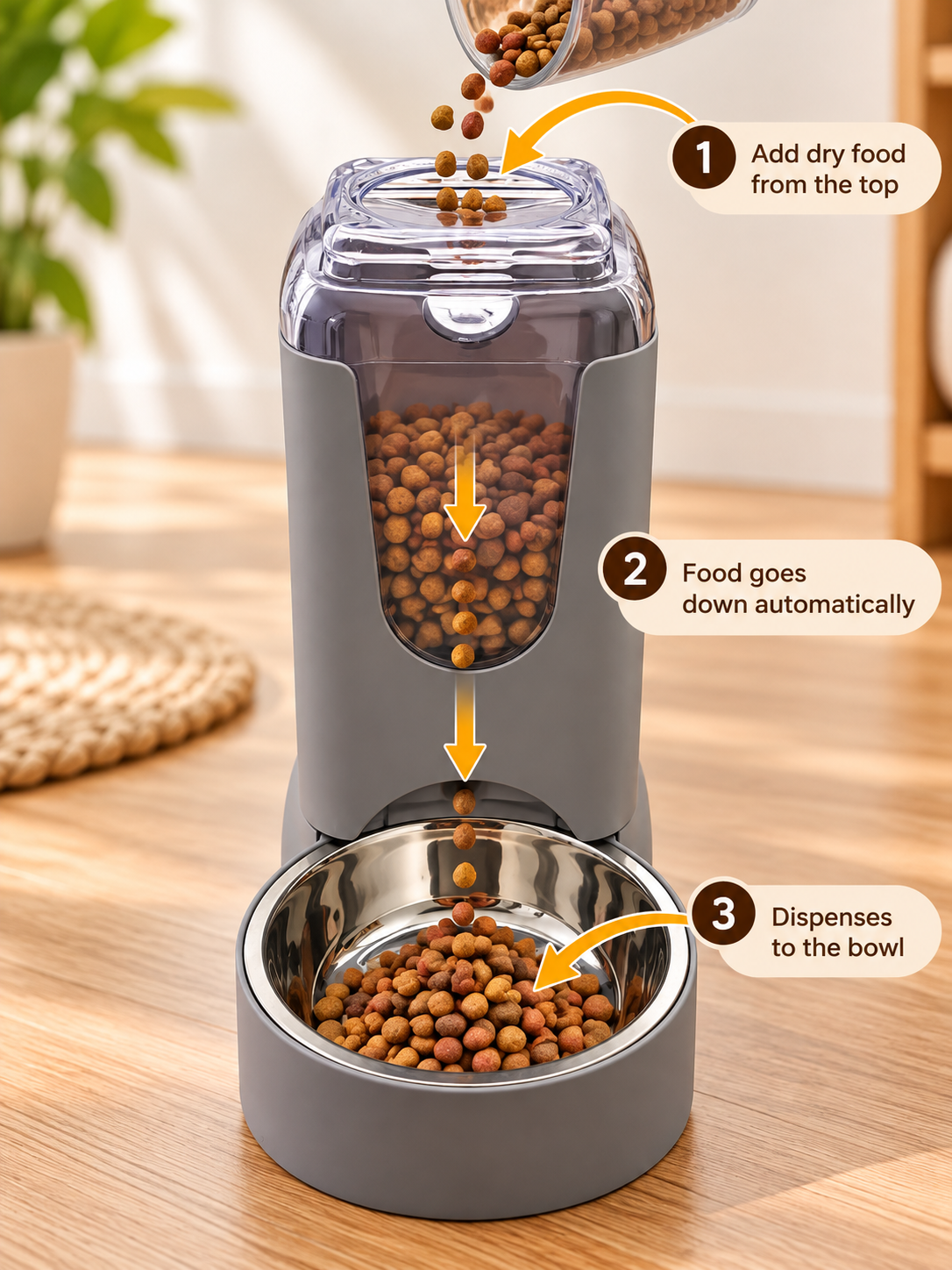 🐾 Water & Dry Food Dispenser